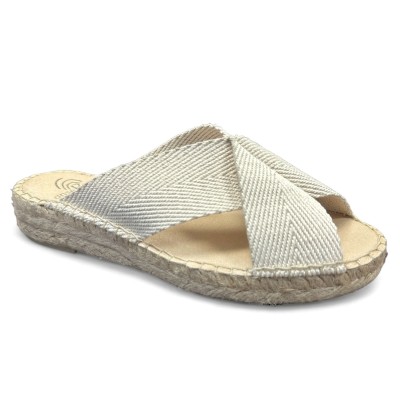 Alpargata AnseRioja para mujer cuña baja tipo zueco en crudo - As602
