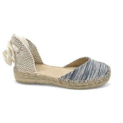 Alpargata Anserioja artesanal cuña baja tejana con cintas - As601