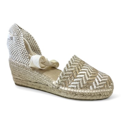 Alpargata artesanal AnseRioja estilo Valenciana bicolor cintas - As527