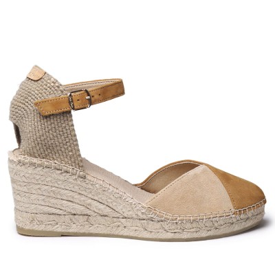 Toni Pons alpargata cerrada Beral con cuña de piel cuero - Tpberalc