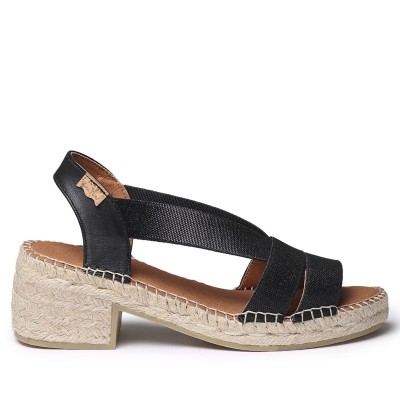 Alpargatas de vestir negra Dama Toni Pons con tacón - Tpdaman