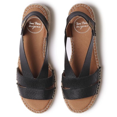 Alpargatas de vestir negra Dama Toni Pons con tacón - Tpdaman