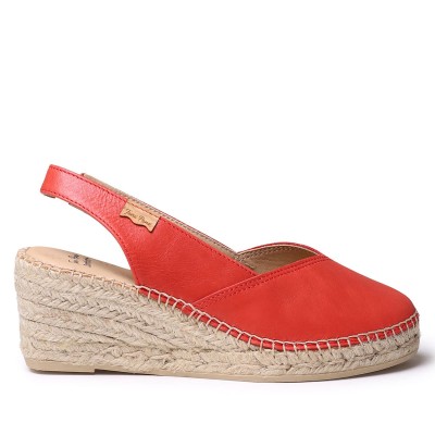 Alpargatas ancho especial Termal Toni Pons de piel roja - Tptermalr