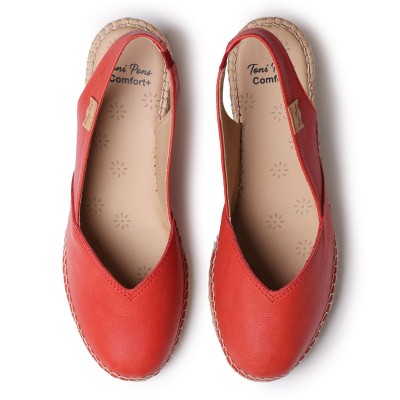 Alpargatas ancho especial Termal Toni Pons de piel roja - Tptermalr