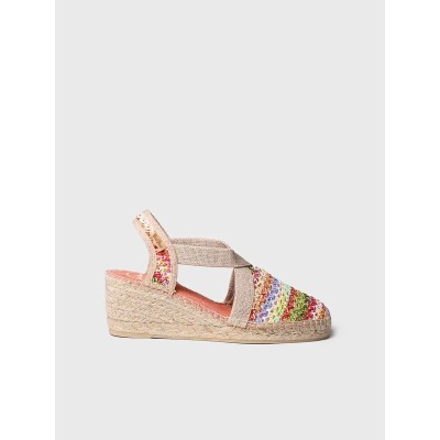 Toni Pons alpargatas de rafia multicolor con elásticos Terra - Tpterrama