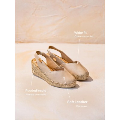 Alpargatas de mujer horma ancha Termal Toni Pons crudo - Tptermalc