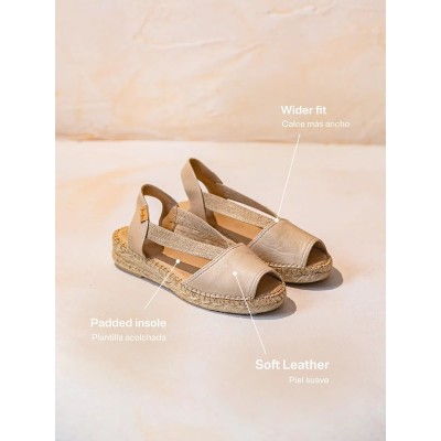Tala Alpargatas anchas y cómodas de piel Toni Pons mujer - Tptalac