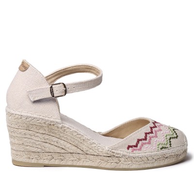 Alpargatas de mujer bordadas en punto de cruz Jessi Toni Pons - Tpjessiec