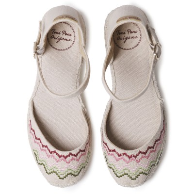 Alpargatas de mujer bordadas en punto de cruz Jessi Toni Pons - Tpjessiec