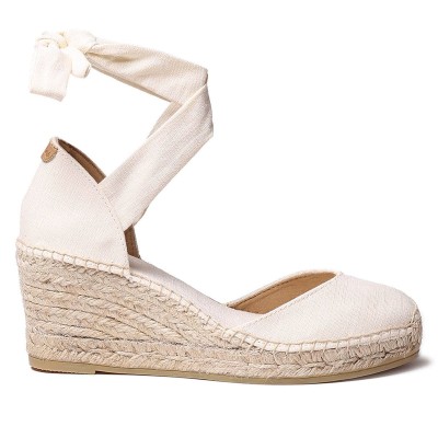 Alpargatas de cuña Julia con cintas crudas Toni Pons mujer - Tpjuliac