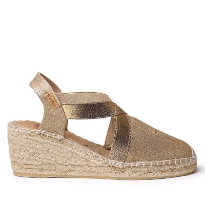 Alpargatas de yute Fabi con cuña para mujer y elásticos -  Tpfabi