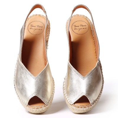 Alpargatas comodas doradas Toni Pons estilo salon Bernia - Tpberniapp