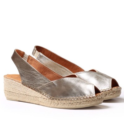 Alpargatas comodas doradas Toni Pons estilo salon Bernia - Tpberniapp