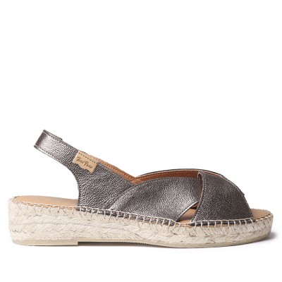 Alpargatas de mujer bajas en piel gris Toni Pons Enola - Tpenolap