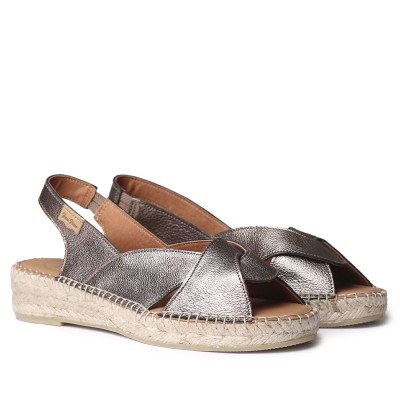 Alpargatas de mujer bajas en piel gris Toni Pons Enola - Tpenolap