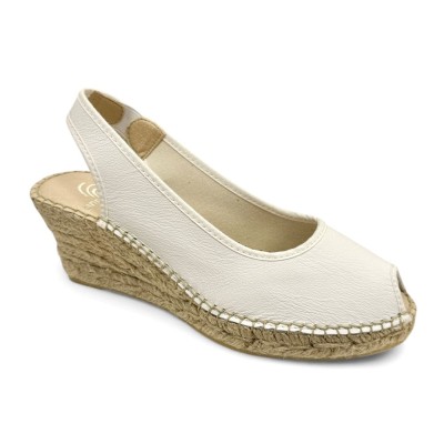 Alpargata artesanal Salón de piel Anserioja cosido a mano - As256