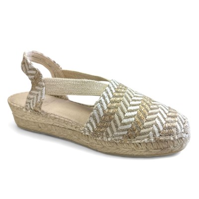 Alpargatas cómodas AnseRioja cuña baja en azul mujer - As404