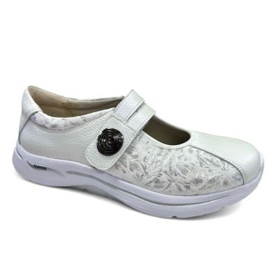 Zapato mujer sport Mercedes ancho especial Gcomfort blanco - Gc822
