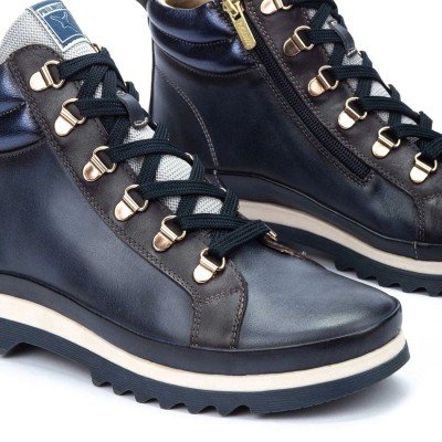Pikolinos botin azul Vigo con cordones para mujer cuña baja - Pk8564c5 Pikolinos botin azul Vigo con cordones para mujer cuña baja - Pk8564c5