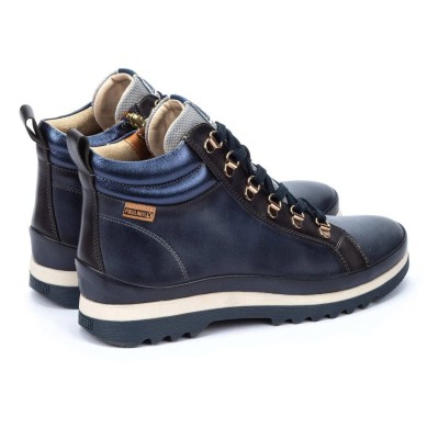 Pikolinos botin azul Vigo con cordones para mujer cuña baja - Pk8564c5 Pikolinos botin azul Vigo con cordones para mujer cuña baja - Pk8564c5