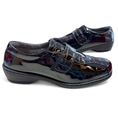 Notton zapato cómodo ancho especial para mujer piel charol - N0150