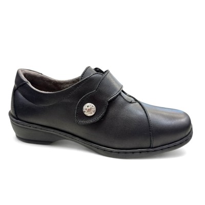 Notton zapatos cómodos para mujer en piel con velcro - N0961
