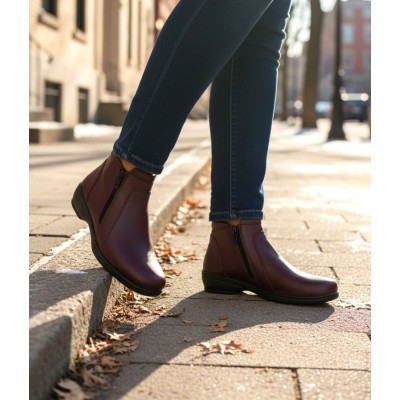 Botín ancho especial Notton para mujer con cremalleras - N0361