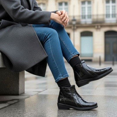 Bota ancho especial Notton para mujer dos cremalleras - N0461