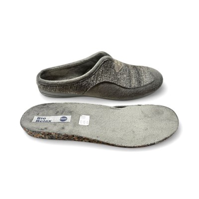 Zapatilla de casa invierno plantilla extraíble Biorelax hombre gris - Bio13665