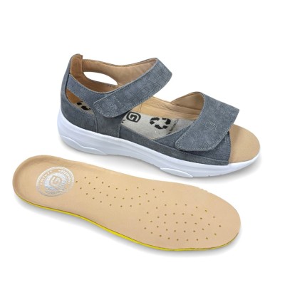 Sandalia horma ancha mujer con velcros para plantillas ortopédicas - Gc183gf