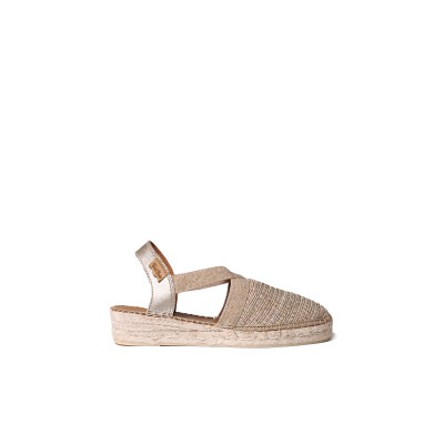 Alpargatas planas de mujer en algodón metalizado Vera Toni Pons - Tpverarlo