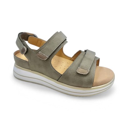 Sandalias ancho especial para plantillas ortopédicas mujer G Comfort kaki - Gc663k