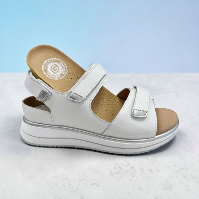 Sandalias para pies delicados G Comfort en piel blanca mujer - Gc663b