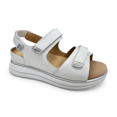 Sandalias para pies delicados G Comfort en piel blanca mujer - Gc663b