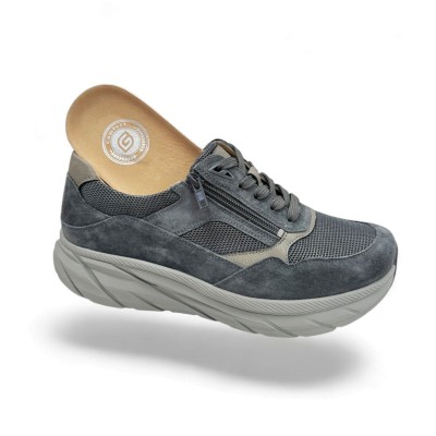 Zapatos deportivos cremallera horma ancha G Comfort para hombre moderno - Gc1513g