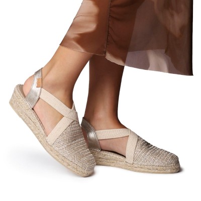 Alpargatas planas de mujer en algodón metalizado Vera Toni Pons - Tpverarlo
