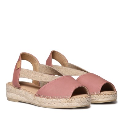 Alpargatas bajas de piel rosa Toni Pons Tala ancho especial mujer - Tptalar