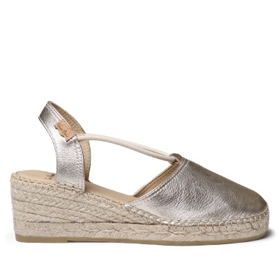 Alpargatas ancho especial mujer Tana de Toni Pons en piel dorada - Tptanao