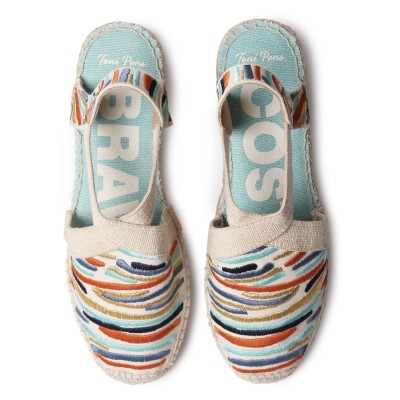 Toni pons alpargata Montjoi con bordados cuña media para mujer - Tpmontjoir