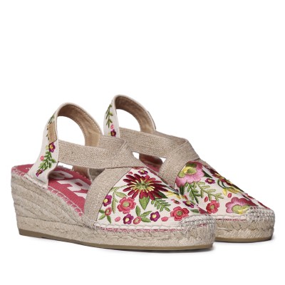 Alpargatas de cuña artesanales bordadas Montojoi Toni Pons - Tpmontjoib