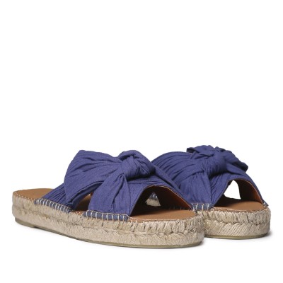 Alpargatas con lazo azul planas de mujer Elina de Toni Pons - Tpelinaa