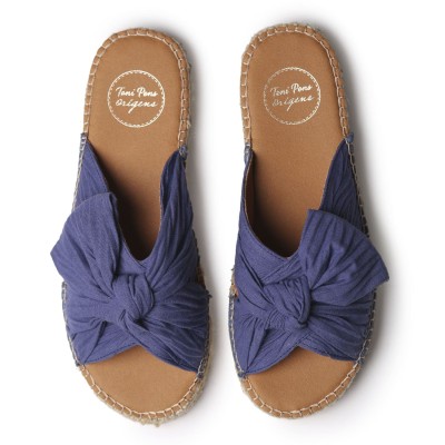 Alpargatas con lazo azul planas de mujer Elina de Toni Pons - Tpelinaa