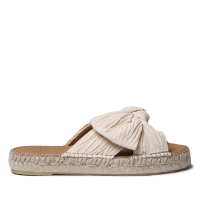 Toni Pons alpargatas planas tipo zueco en crudo con lazo Tpelinac
