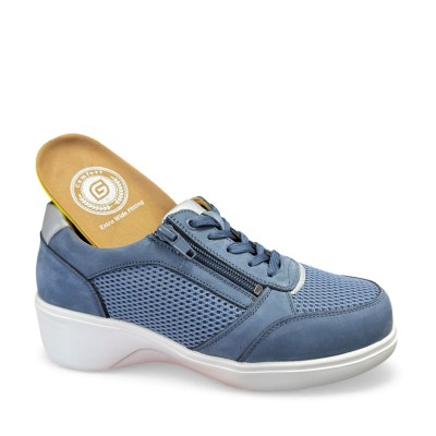 Zapato deportivo para mujer Gcomfort ancho especial cremallera - Gc5252b