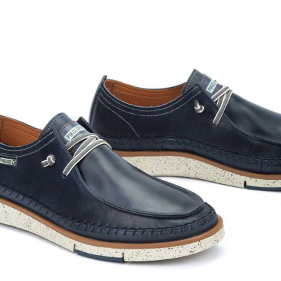 Zapatos de piel azul cordon elastico San Juan Pikolinos hombre - Pk4274c1