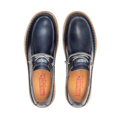 Zapatos de piel azul cordon elastico San Juan Pikolinos hombre - Pk4274c1
