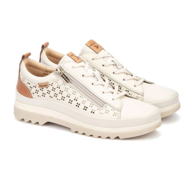 Zapato deportivo Pikolinos Vigo para mujer con cremallera en piel crudo - Pk6841c1c
