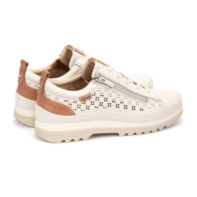 Zapato deportivo Pikolinos Vigo para mujer con cremallera en piel crudo - Pk6841c1c