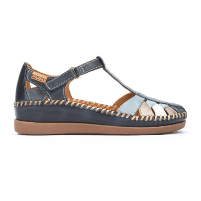 Sandalias mujer cerradas Cadaqués en piel azul Pikolinos - Pk0705c1m