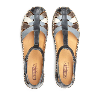 Sandalias mujer cerradas Cadaqués en piel azul Pikolinos - Pk0705c1m
